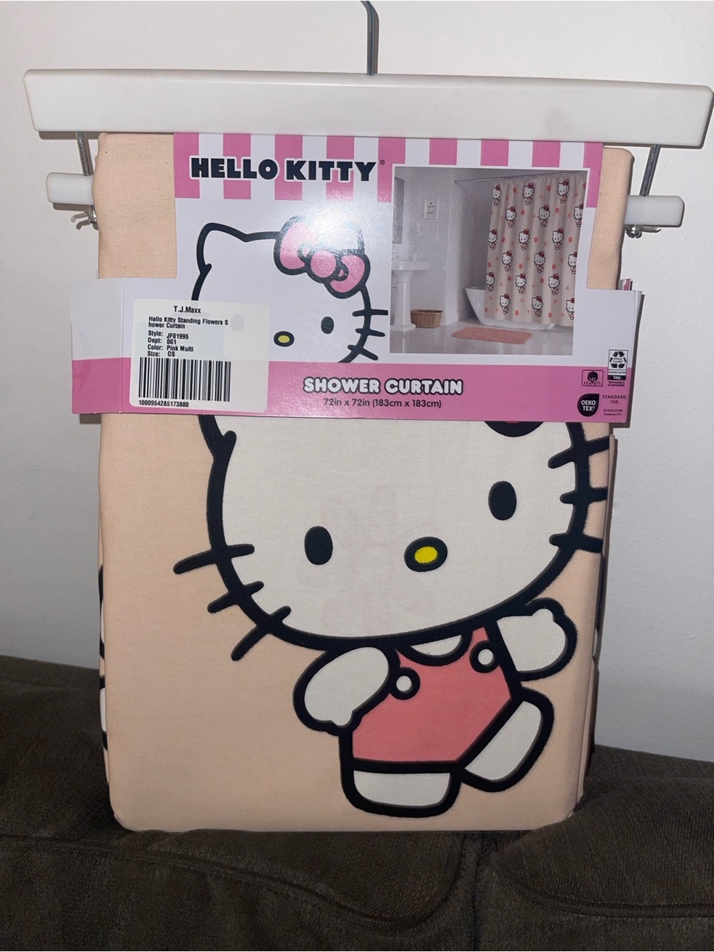 Hello Kitty Peach and Pink Shower Curtain